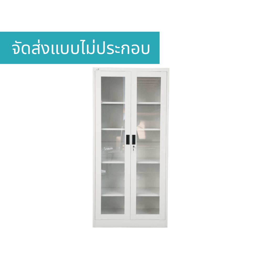 ตู้เอกสารบานเปิดกระจก MEDILA รุ่น SH0032WH สีขาว_5